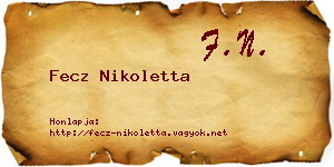 Fecz Nikoletta névjegykártya